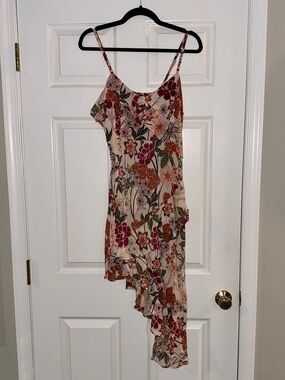 Floral Asymmetrical Slip Dress